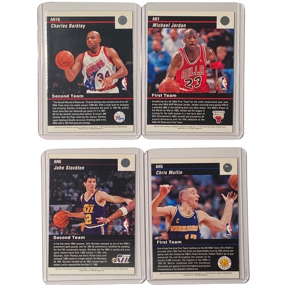 Lot of 4 1992-93 Upper Deck All NBA Team Basketball Cards - Michael Jordan - Picture 2 of 2